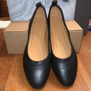 Black Leather Ballet Flats - NWT J.Crew
